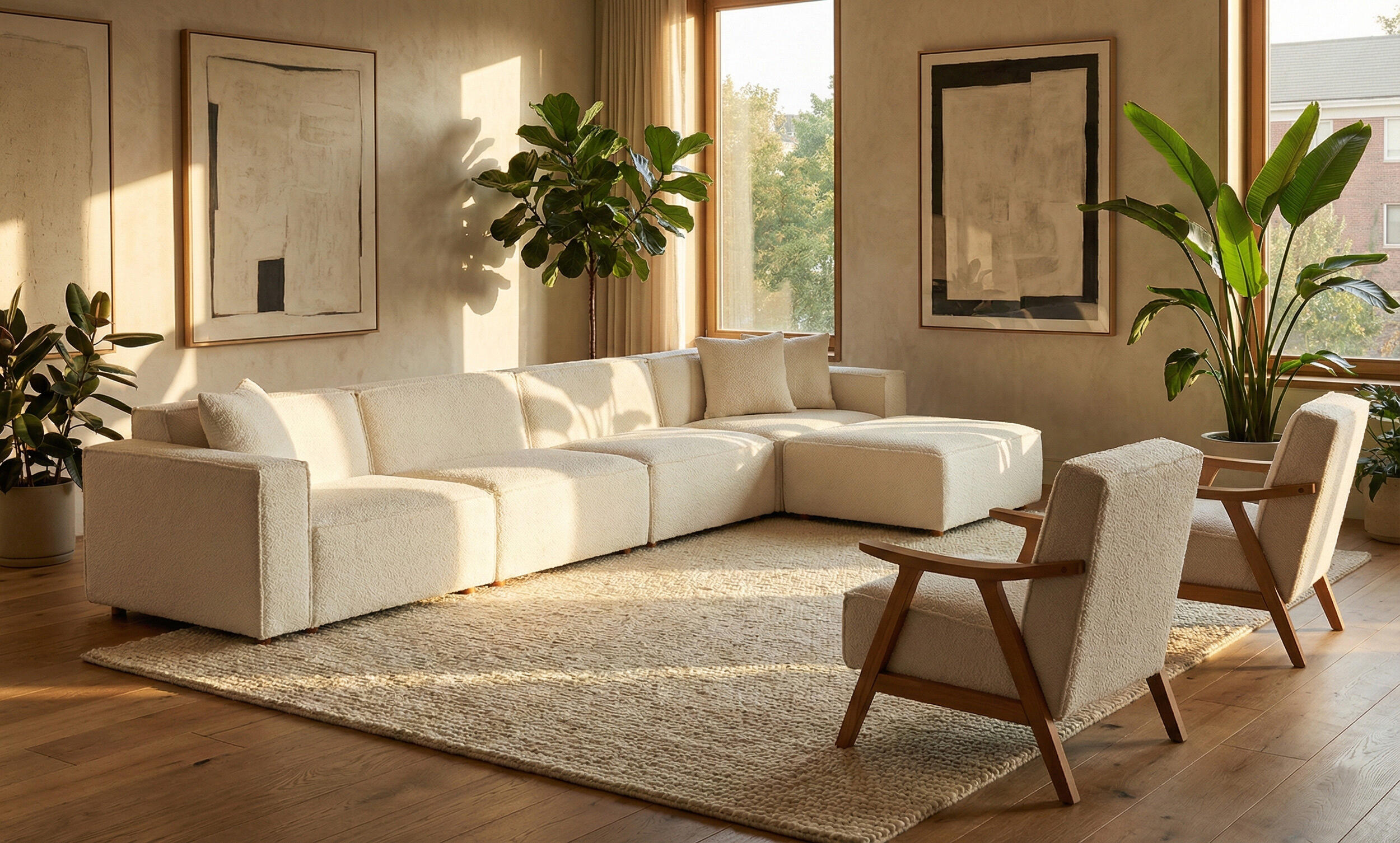 Asana Dört Tekli + Puf ve İki Mono Berjer Takım