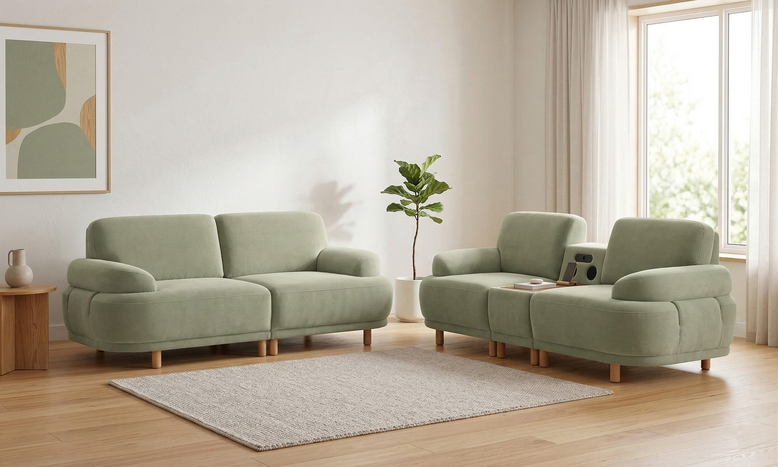 Sora Üçlü Sehpalı Koltuk + Üçlü Koltuk Takım