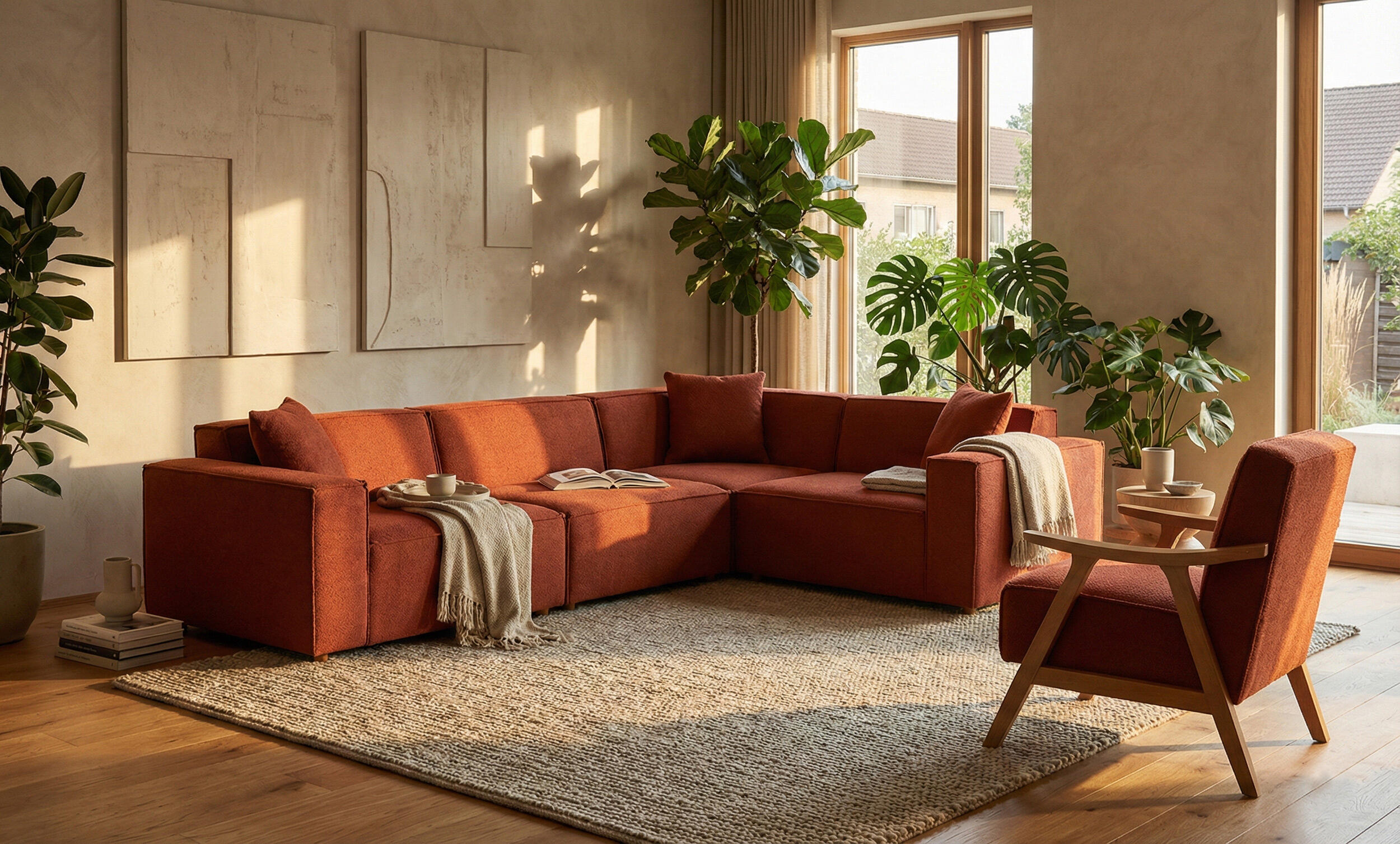 Asana Üç Tekli Köşe Koltuk ve Mono Berjer Takım