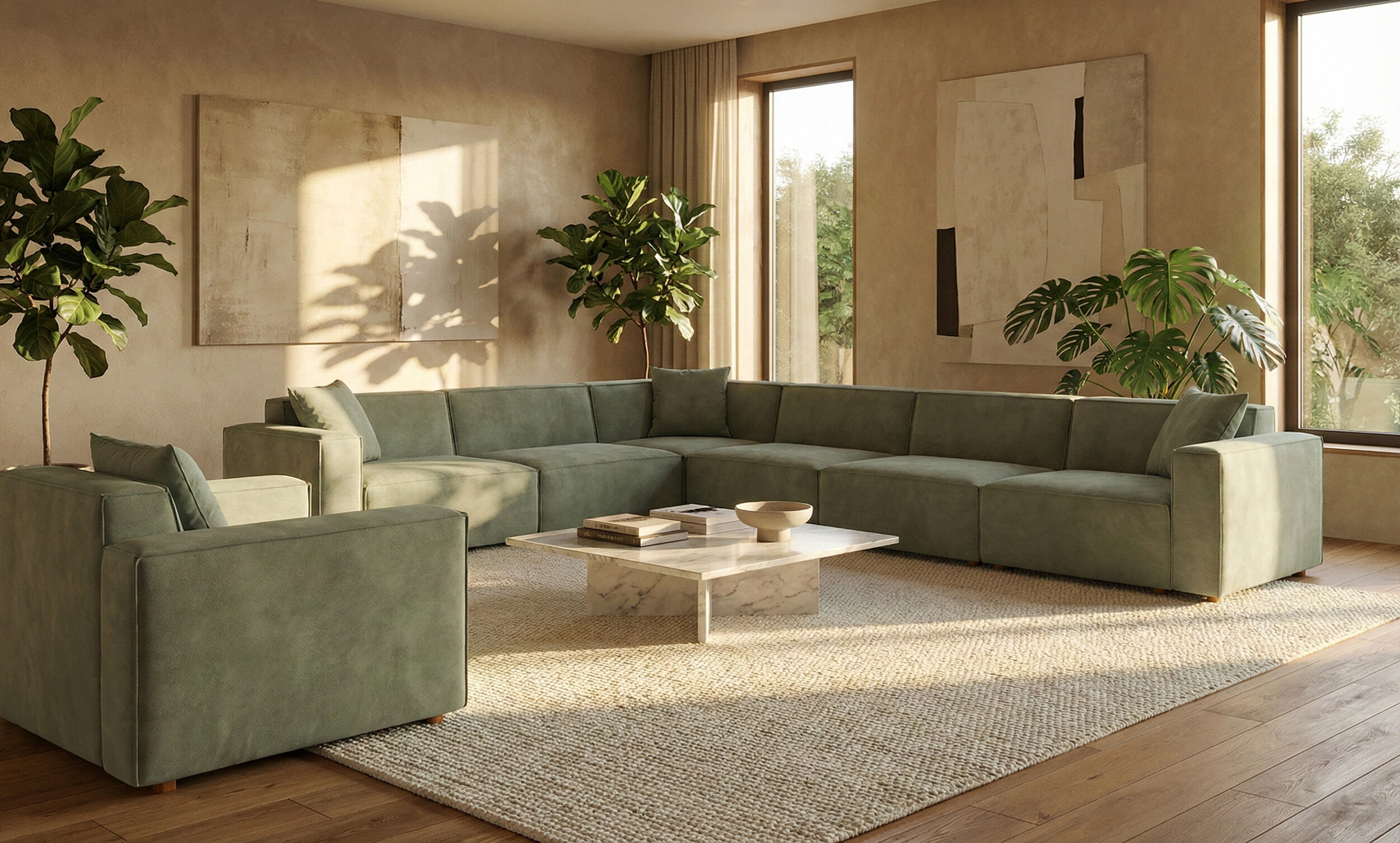 Asana Beş Tekli Köşe ve Tekli Koltuk Takım