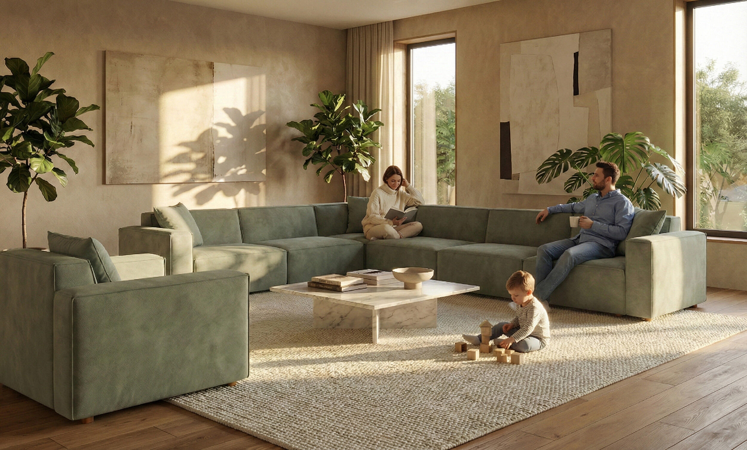 Asana Beş Tekli Köşe ve Tekli Koltuk Takım-thumb-2