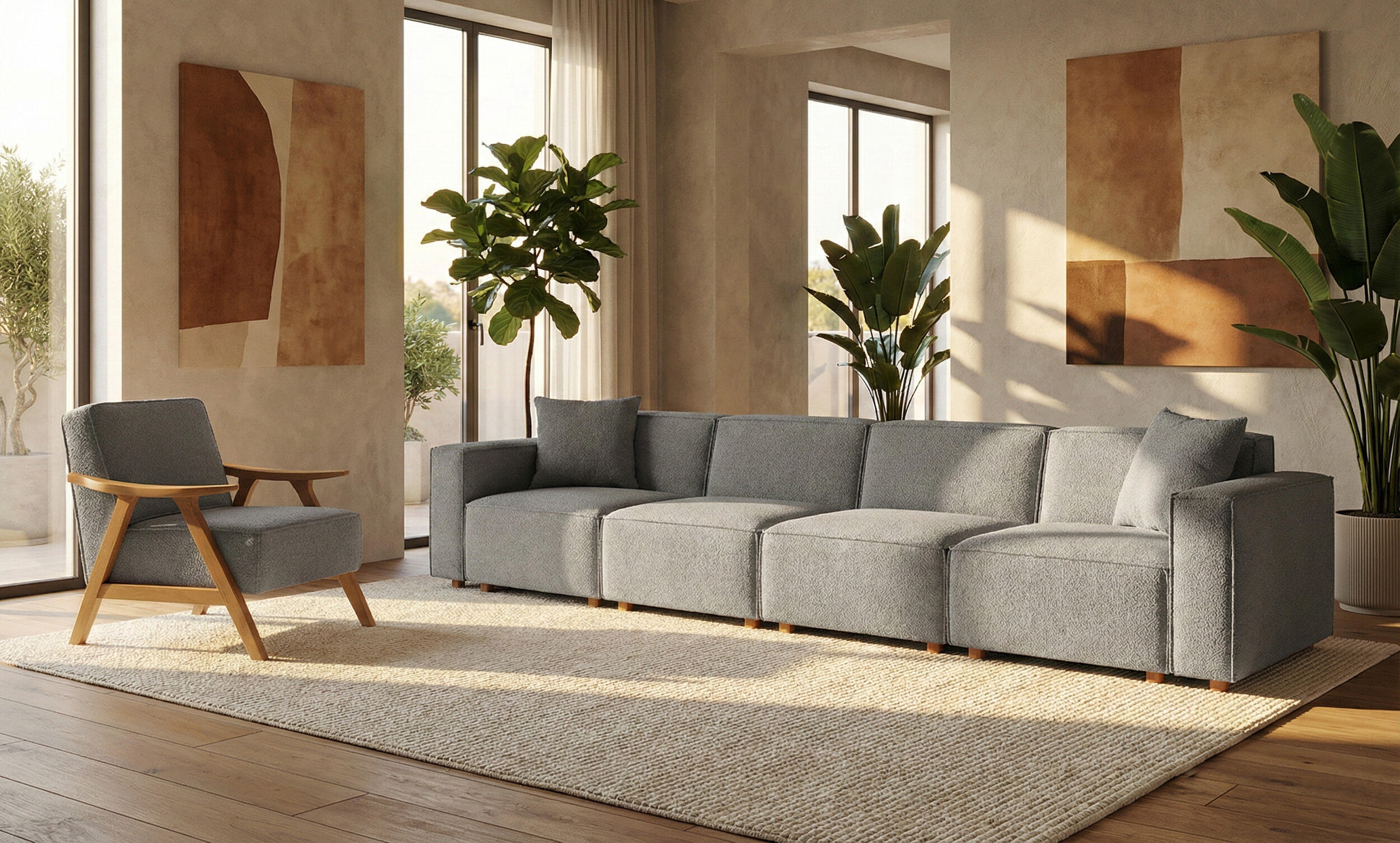 Asana Dört Tekli Koltuk ve Mono Berjer Takım