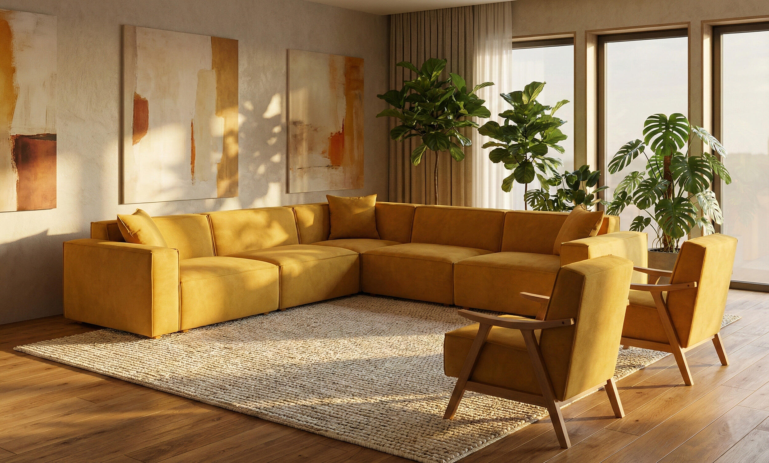 Asana Dört Tekli Köşe ve İki Mono Berjer Takım