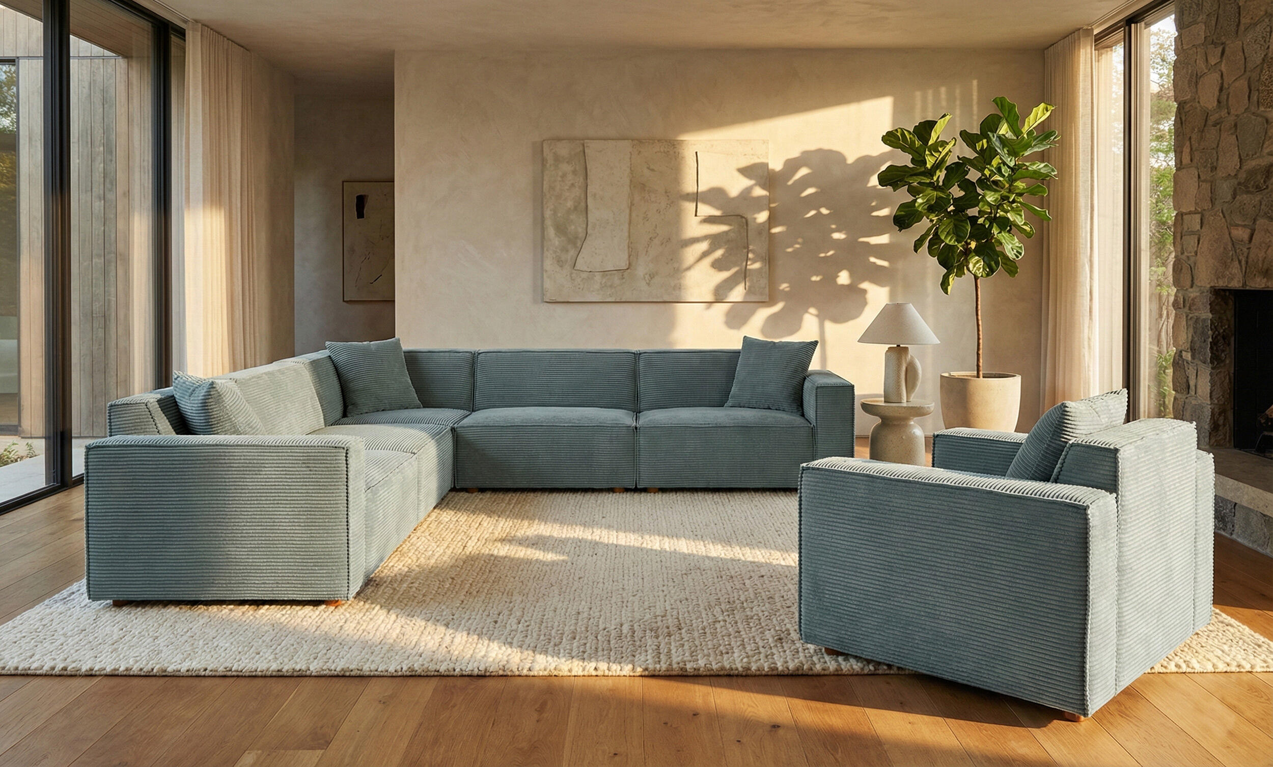 Asana Dört Tekli Köşe ve Tekli Koltuk Takım