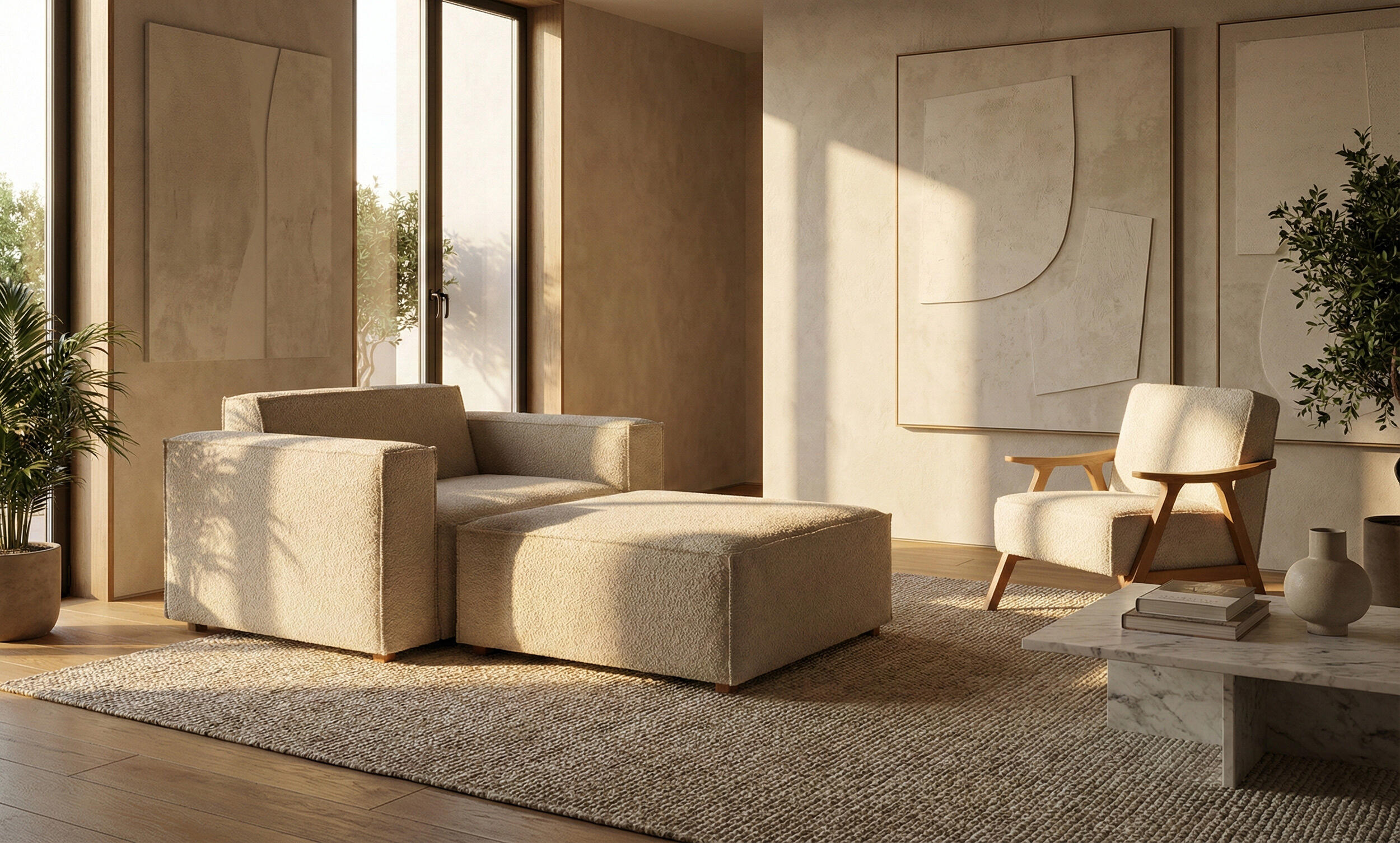 Asana Tekli + Puf ve Mono Berjer Takım