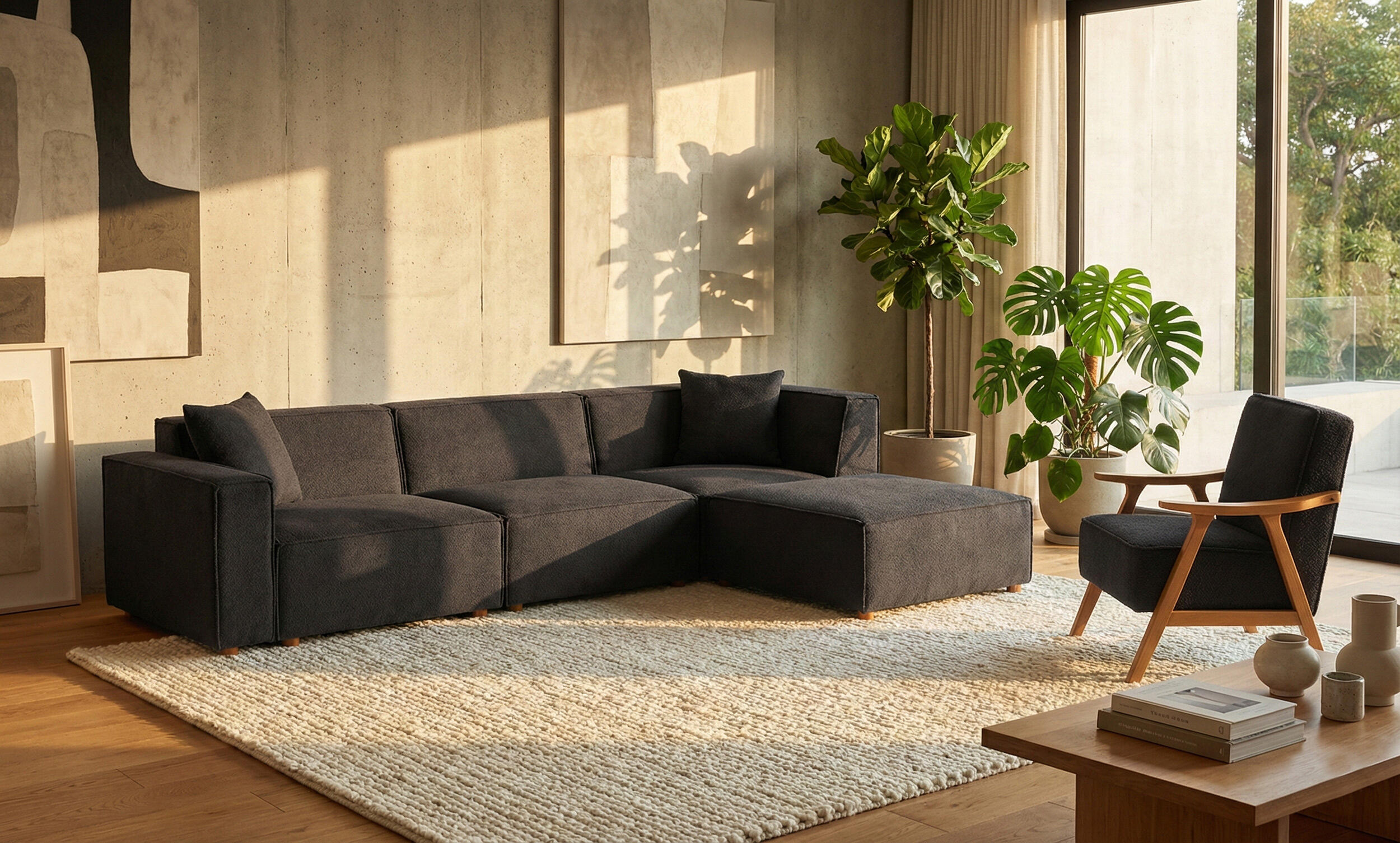 Asana Üç Tekli + Puf ve Mono Berjer Takım