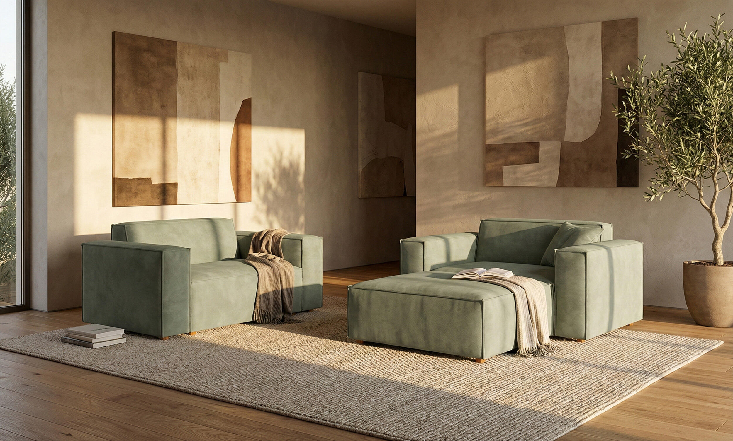 Asana Tekli + Puf ve Tekli Koltuk Takım