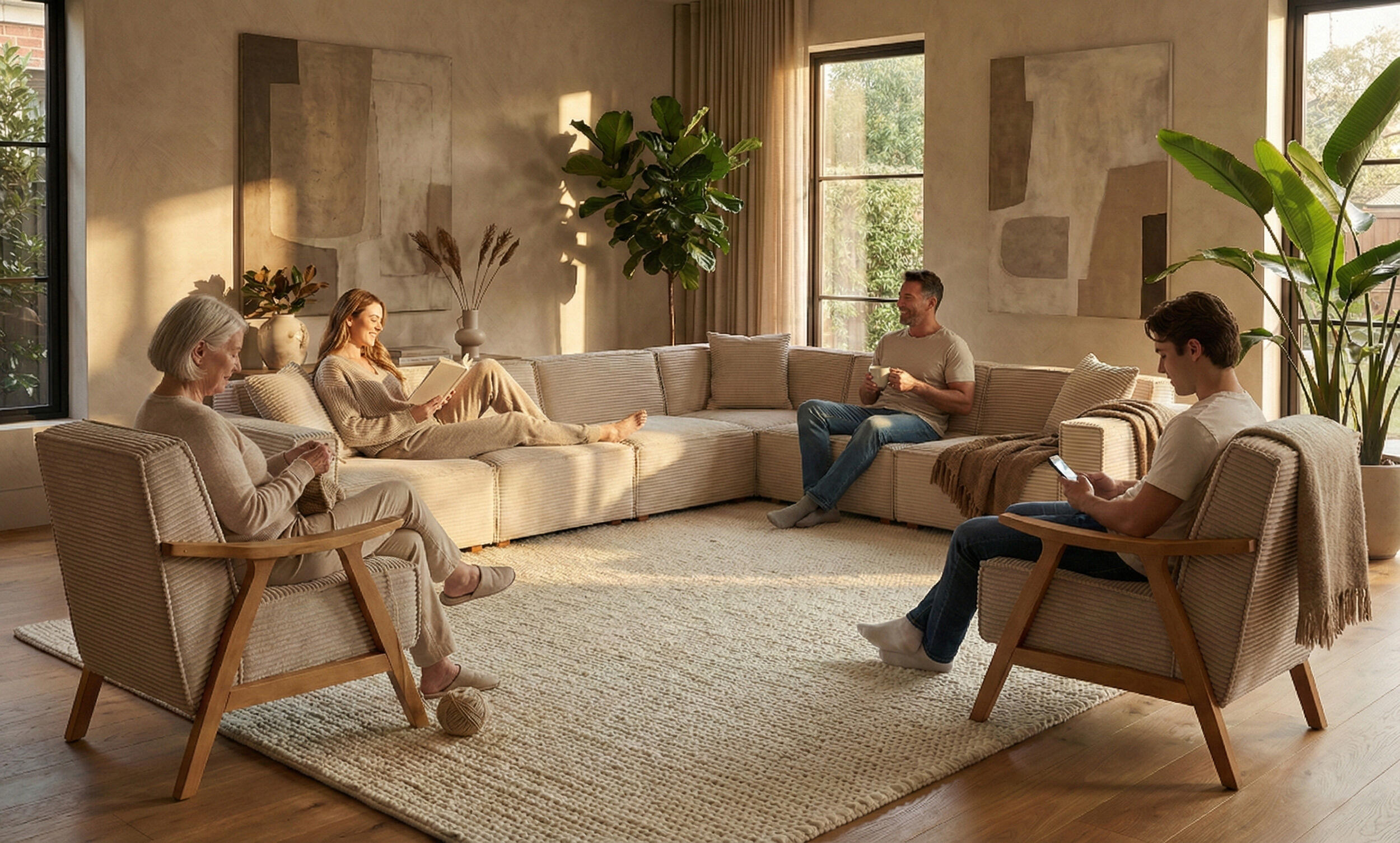 Asana Beş Tekli Köşe ve İki Mono Berjer Takım-thumb-3