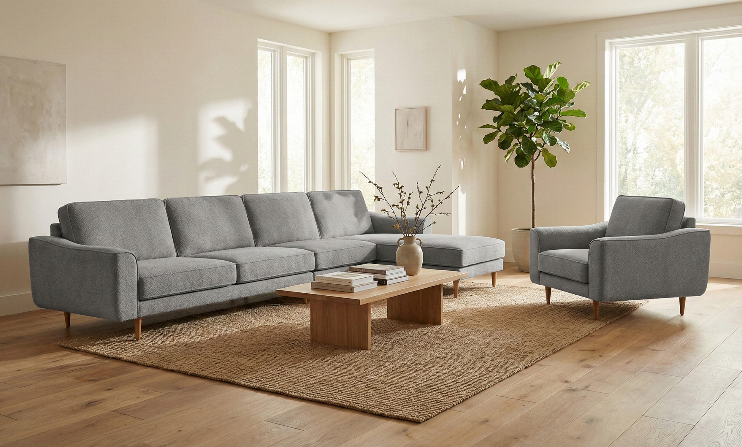 Lotus Dörtlü Uzanmalı ve Tekli Koltuk Takım