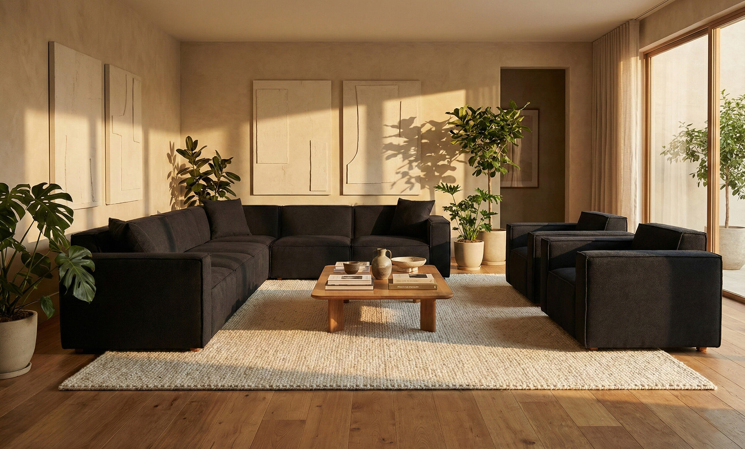 Asana Beş Tekli Köşe ve İki Tekli Koltuk Takım