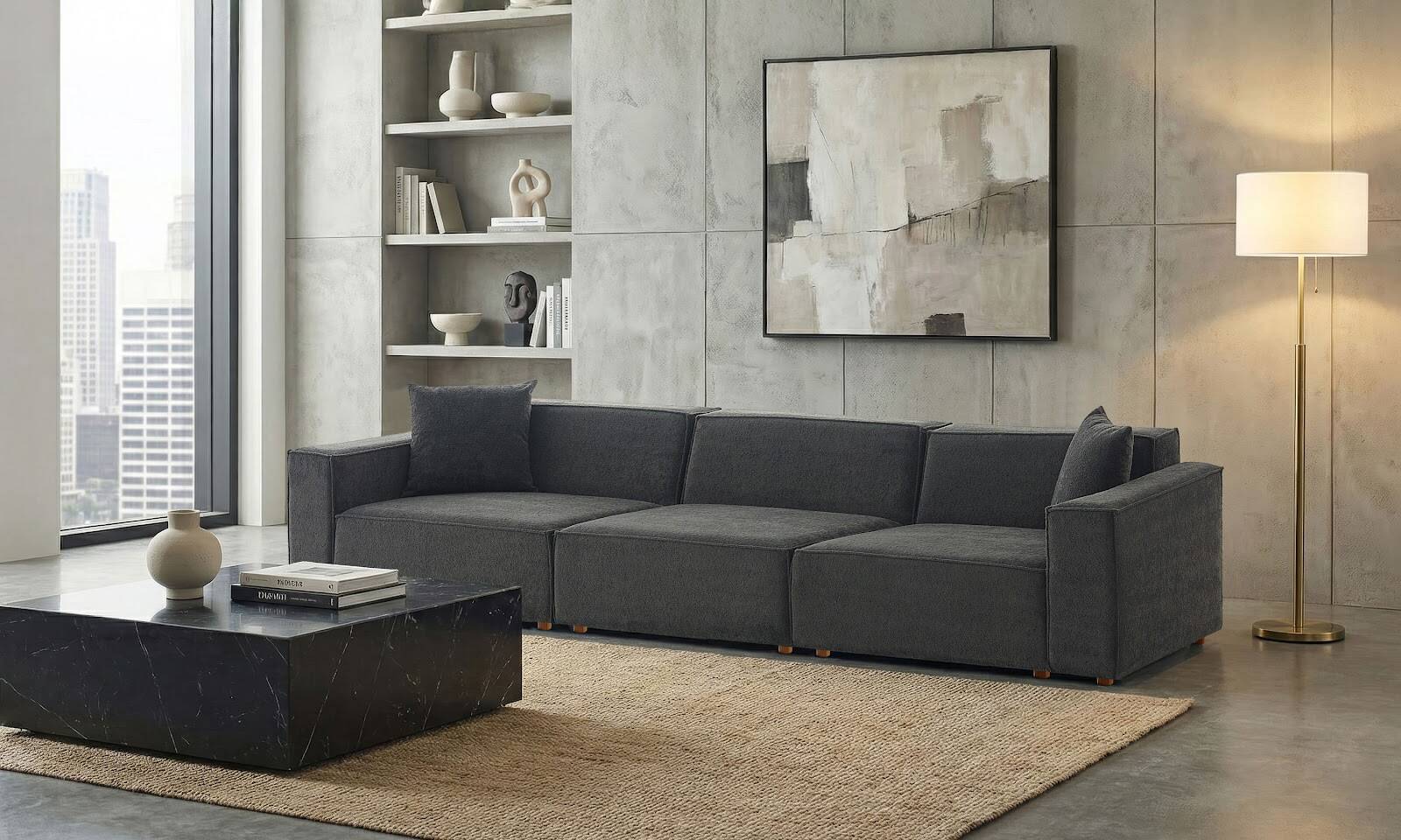 Asana 3 Tekli Bukle Antrasit - 2