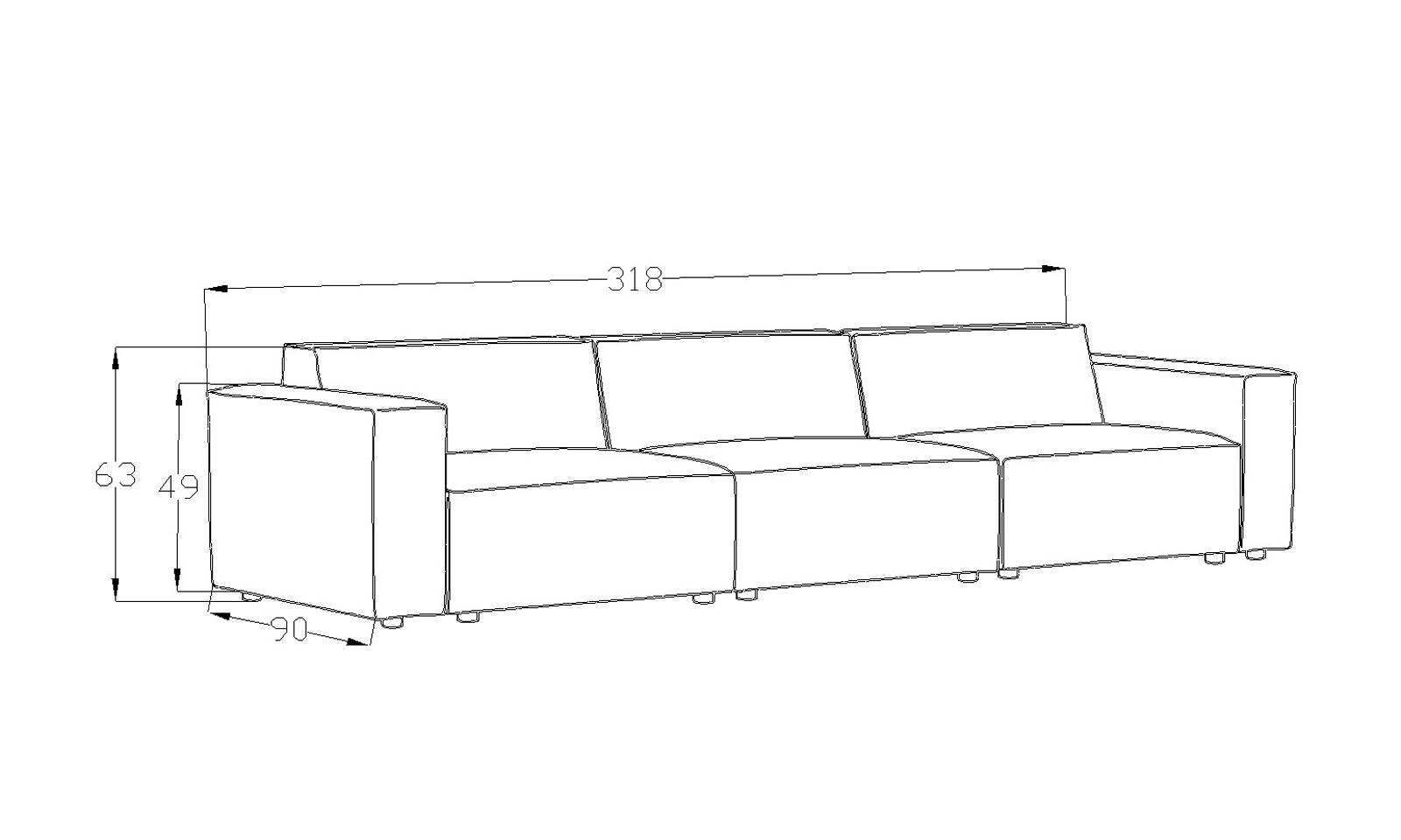 Ölçüler - Asana 3 Tekli Bukle Antrasit