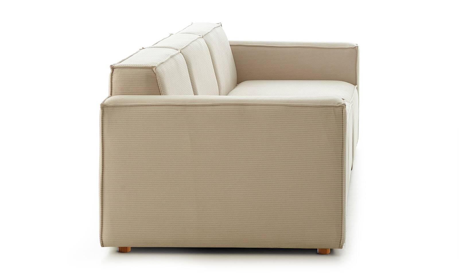 Asana 3 Tekli Fitilli Kadife Krem - 9