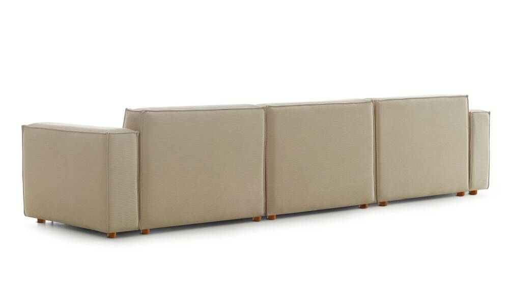 Asana 3 Tekli Fitilli Kadife Krem - 8