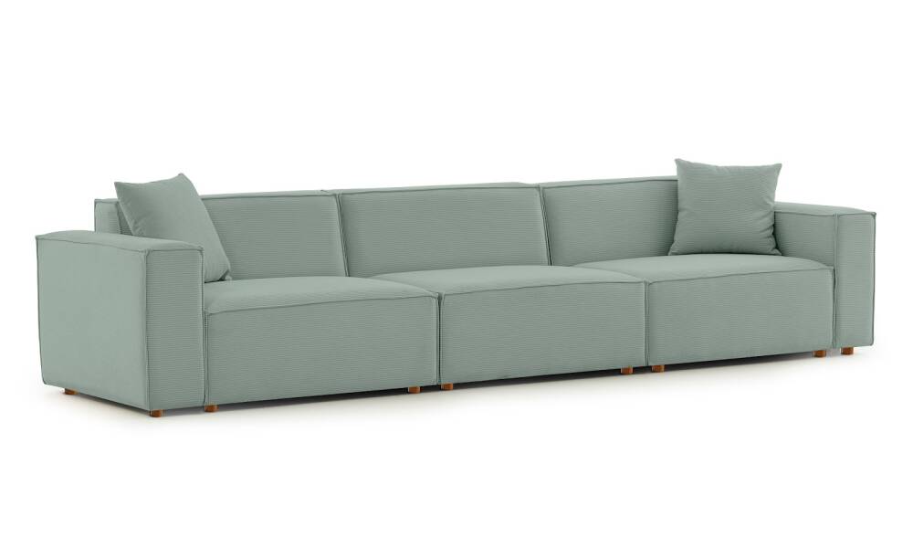 Asana 3 Tekli Fitilli Kadife Pastel Mavi - 4