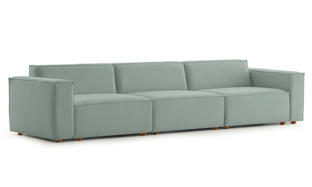 Asana 3 Tekli Fitilli Kadife Pastel Mavi - 5