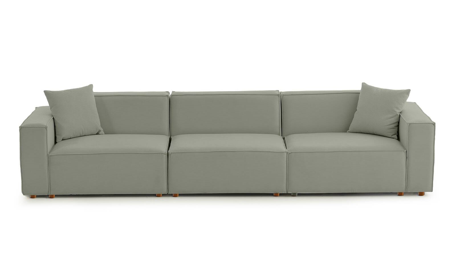 Asana 3 Tekli Fitilli Kadife Su Yeşili - 2