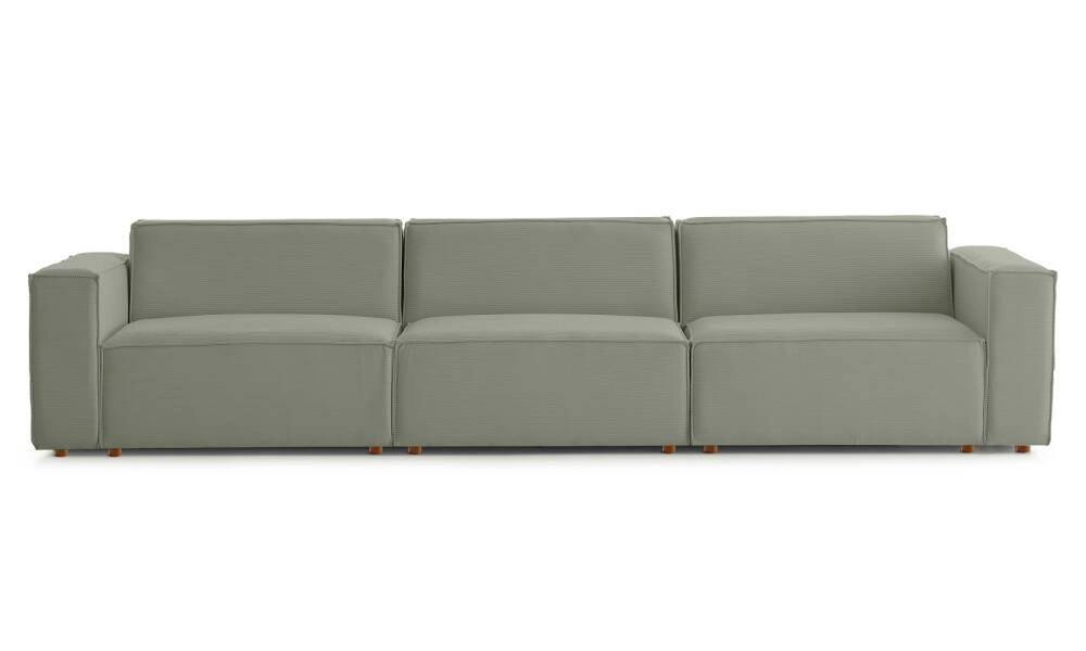 Asana 3 Tekli Fitilli Kadife Su Yeşili