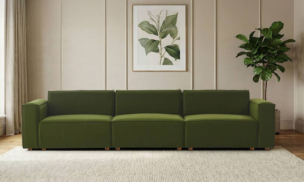 Asana 3 Tekli Kadife Yeşil (1)