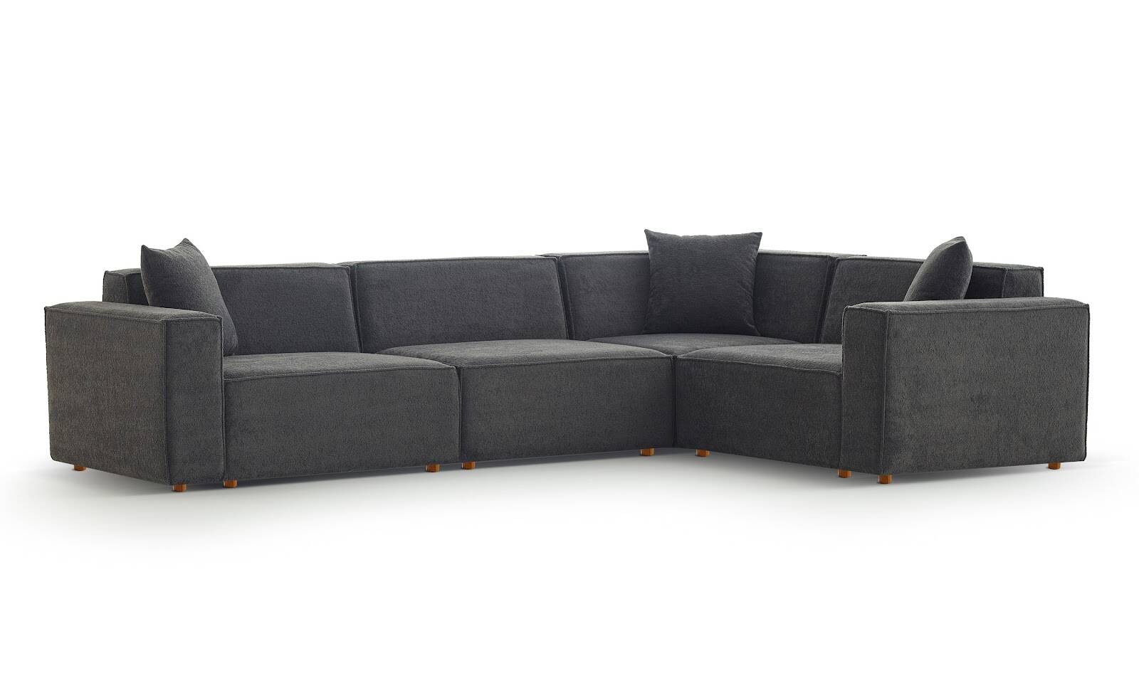 Asana 3 Tekli Köşe Bukle Antrasit - 5