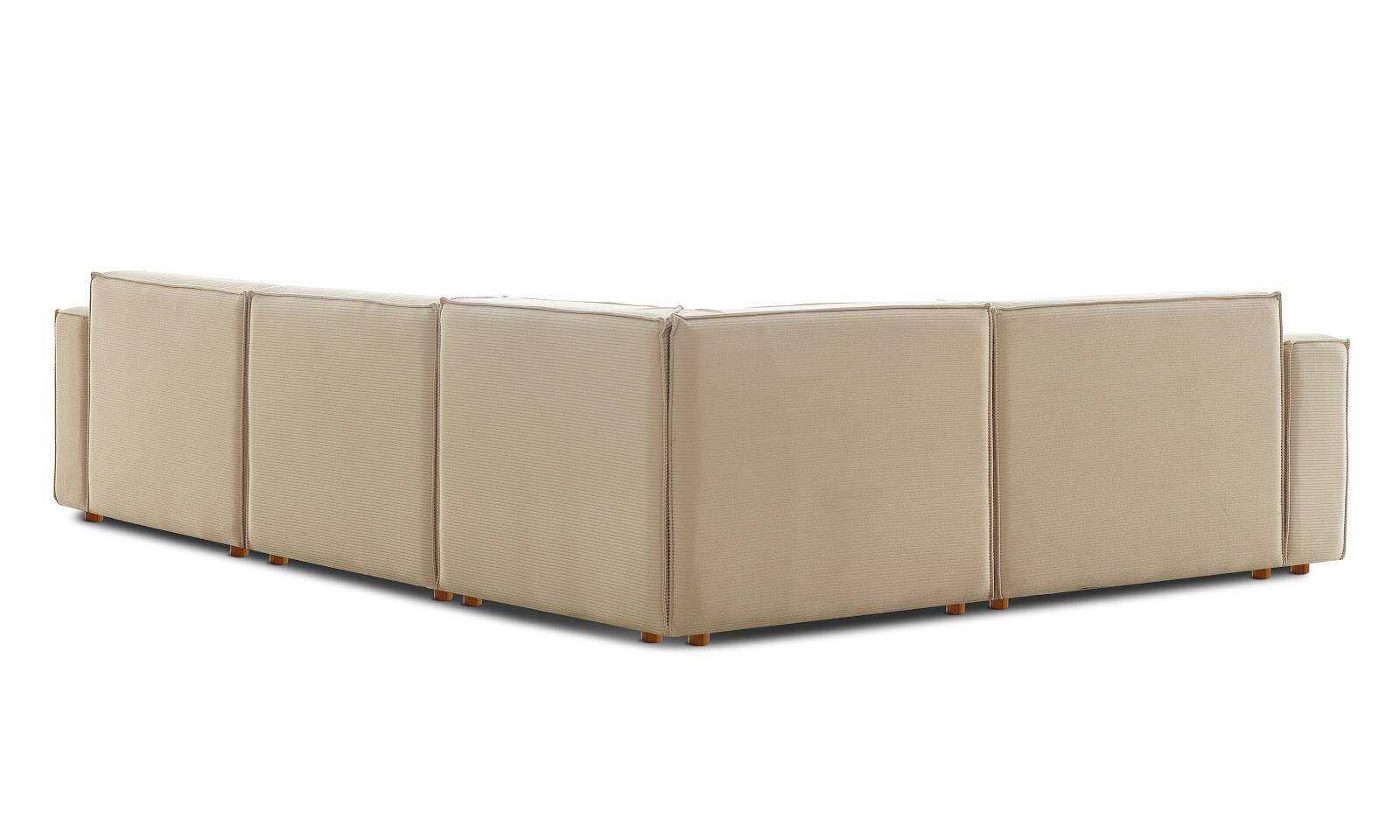 Asana 3 Tekli Köşe Fitilli Kadife Krem - 9