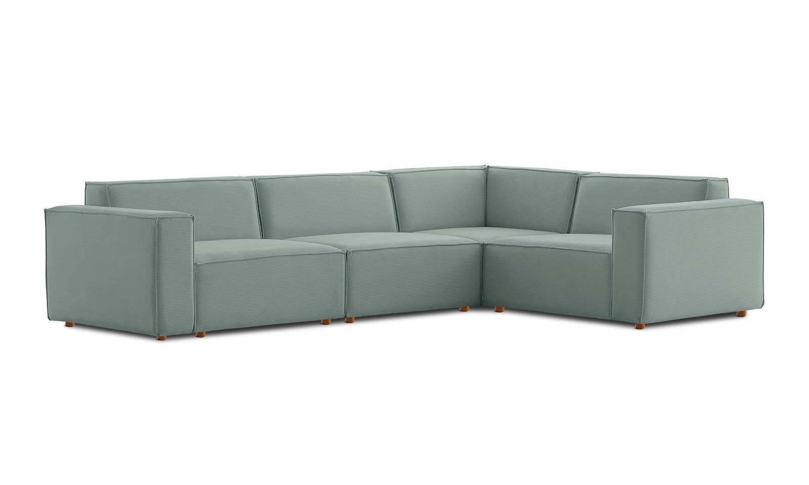 Asana 3 Tekli Köşe Fitilli Kadife Pastel Mavi - 6