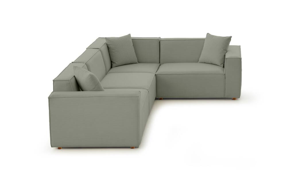 Asana 3 Tekli Köşe Fitilli Kadife Su Yeşili - 4