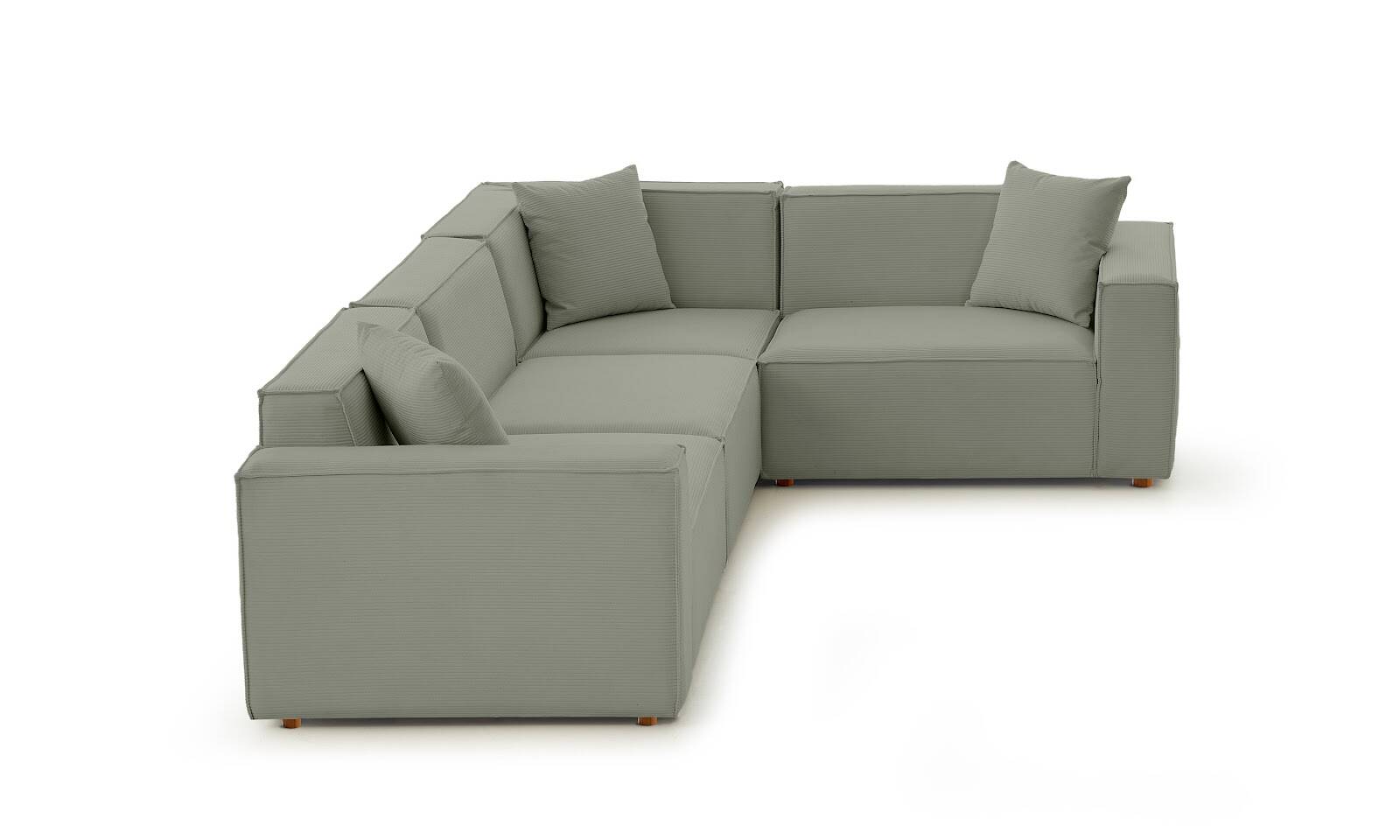 Asana 3 Tekli Köşe Fitilli Kadife Su Yeşili - 4