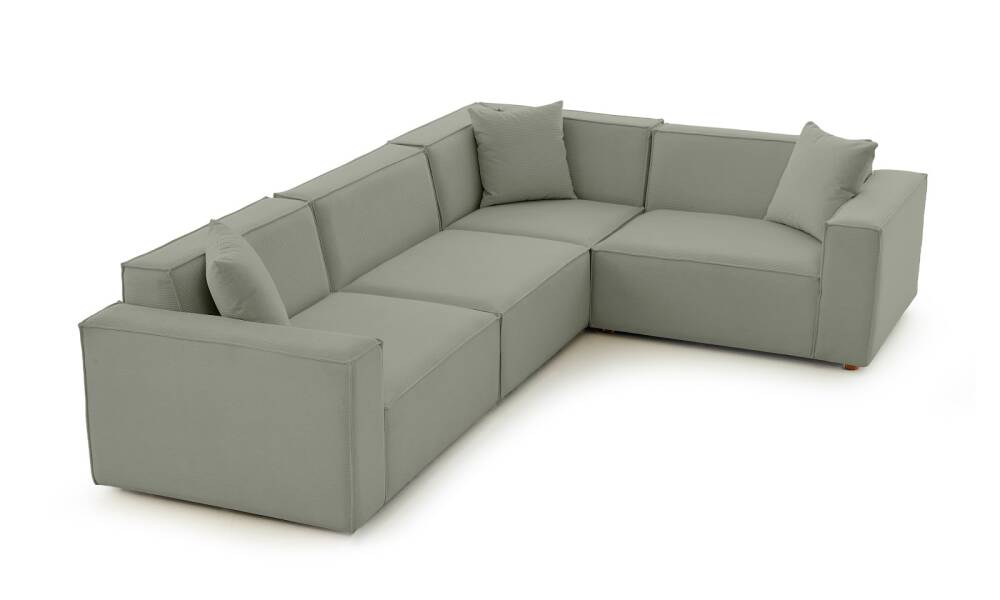 Asana 3 Tekli Köşe Fitilli Kadife Su Yeşili - 5