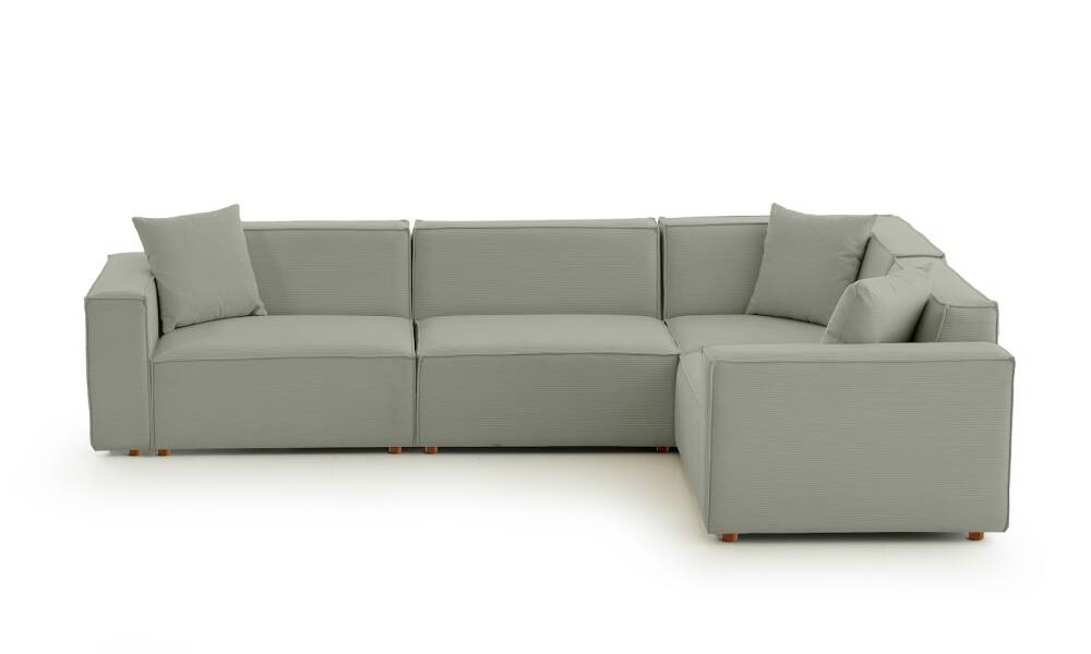 Asana 3 Tekli Köşe Fitilli Kadife Su Yeşili - 6