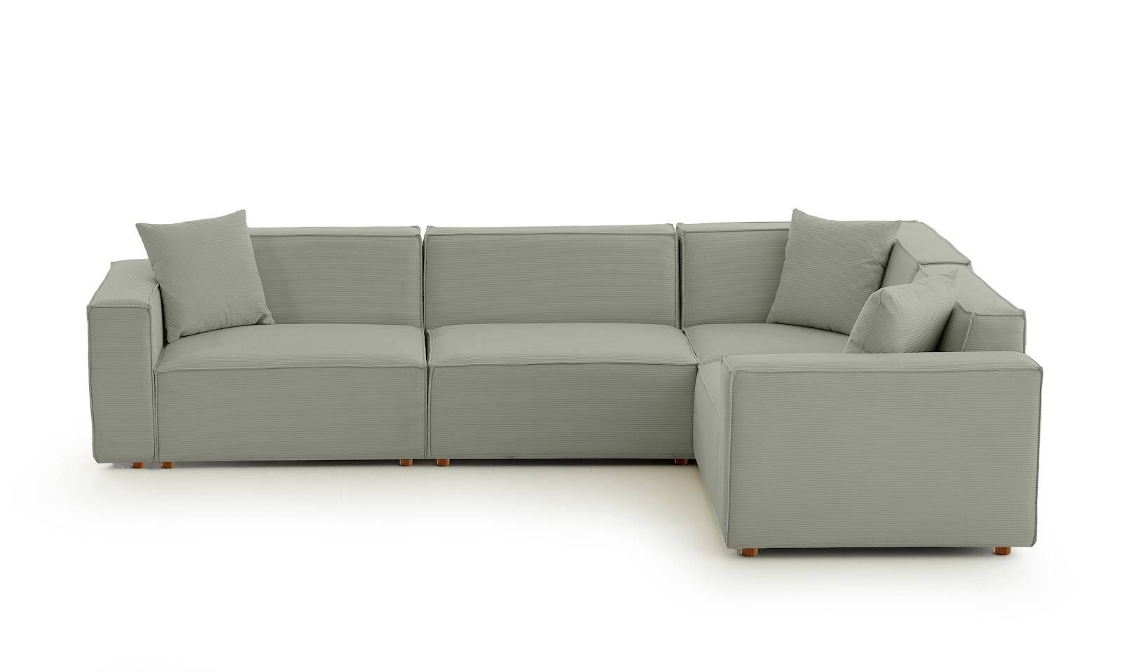 Asana 3 Tekli Köşe Fitilli Kadife Su Yeşili - 6