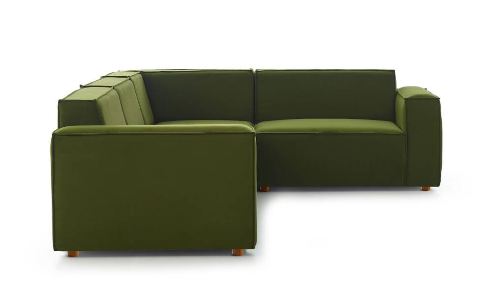 Asana 3 Tekli Köşe Kadife Yeşil - 3