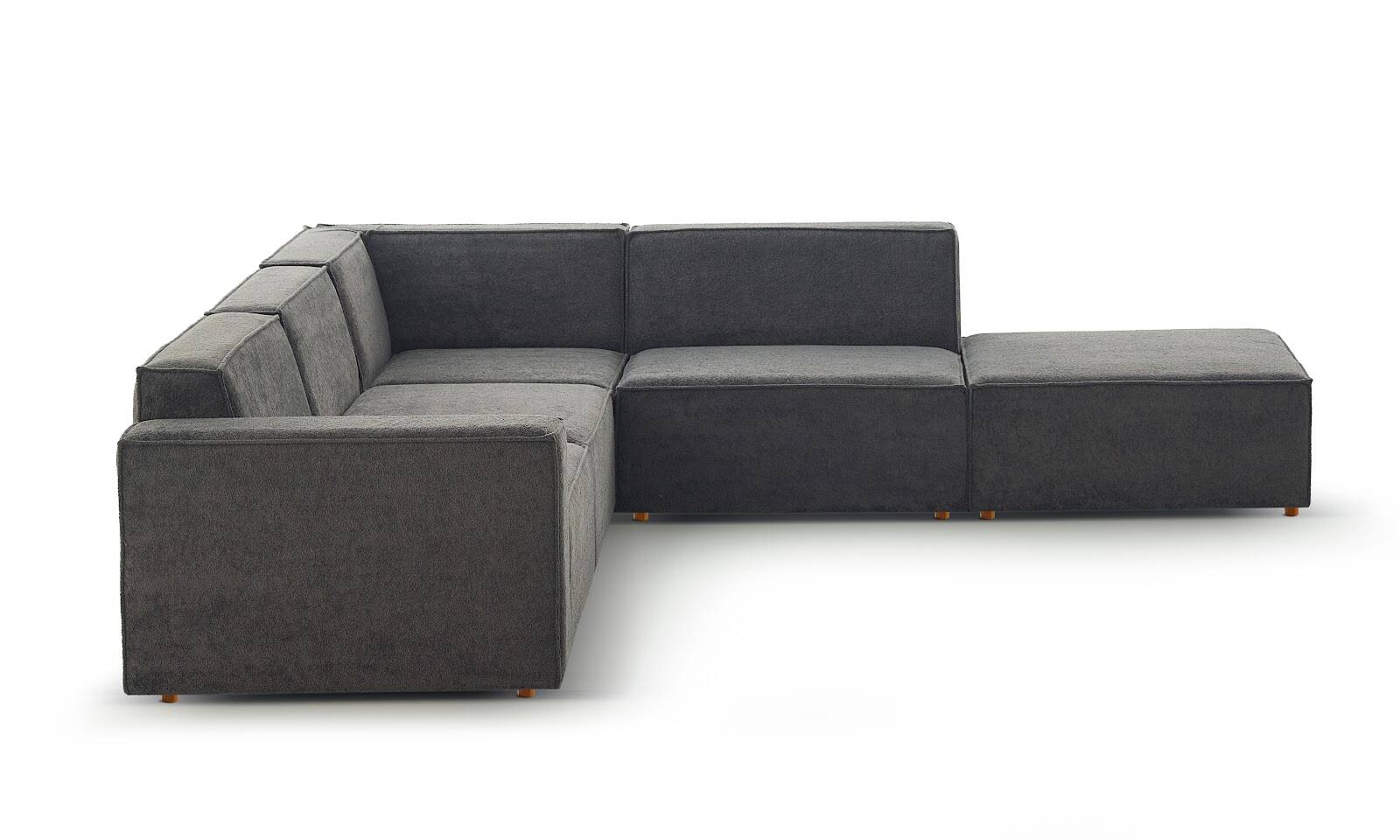 Asana 3 Tekli Köşe Puf Bukle Antrasit - 3