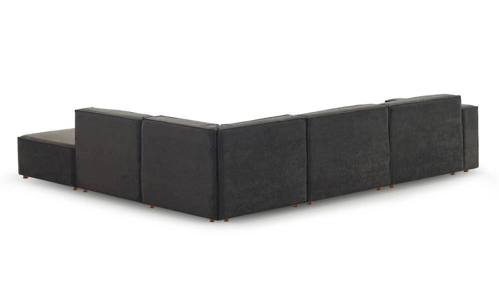 Asana 3 Tekli Köşe Puf Bukle Antrasit - 4