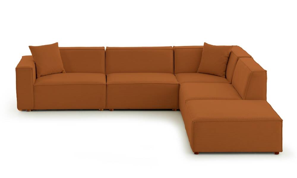 Asana 3 Tekli Köşe Puf Fitilli Kadife Kiremit - 3