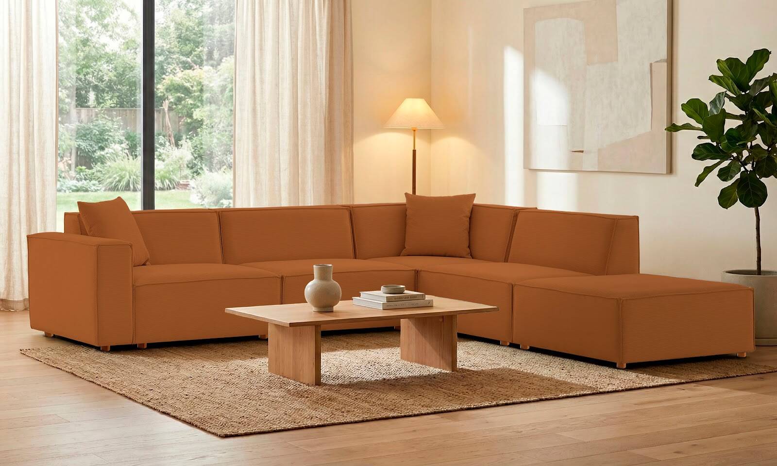 Asana 3 Tekli Köşe Puf Fitilli Kadife Kiremit - 2