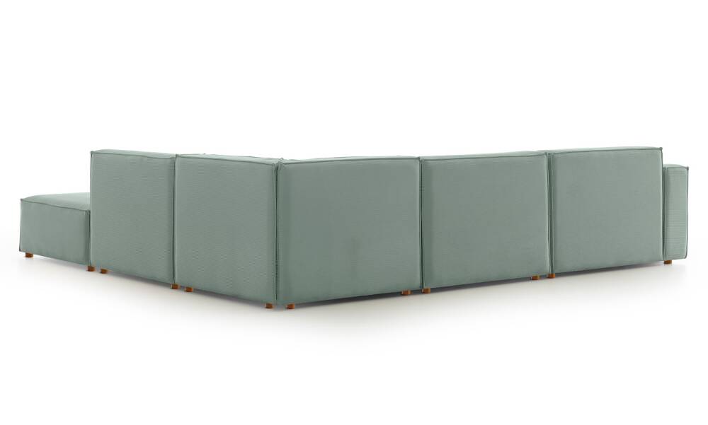 Asana 3 Tekli Köşe Puf Fitilli Kadife Pastel Mavi - 5