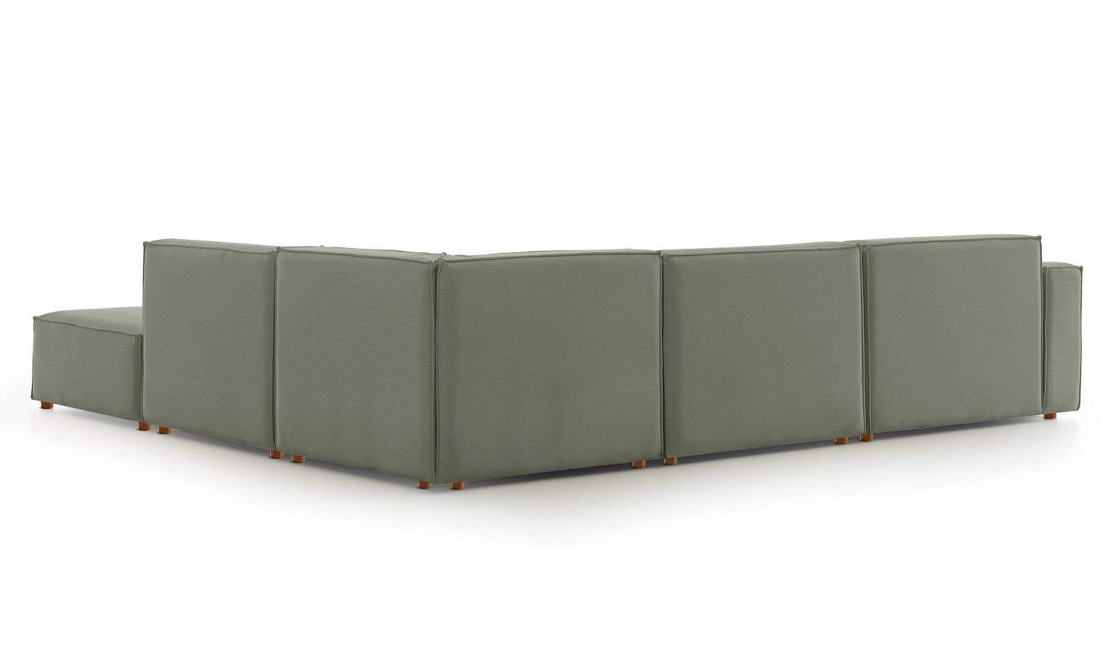 Asana 3 Tekli Köşe Puf Fitilli Kadife Su Yeşili - 5