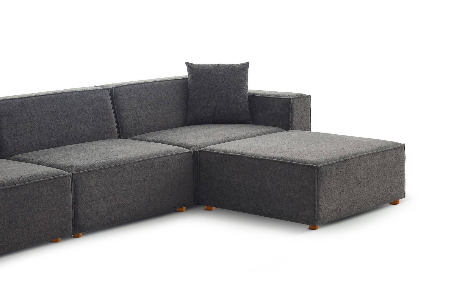 Asana 3 Tekli Puf Bukle Antrasit - 7