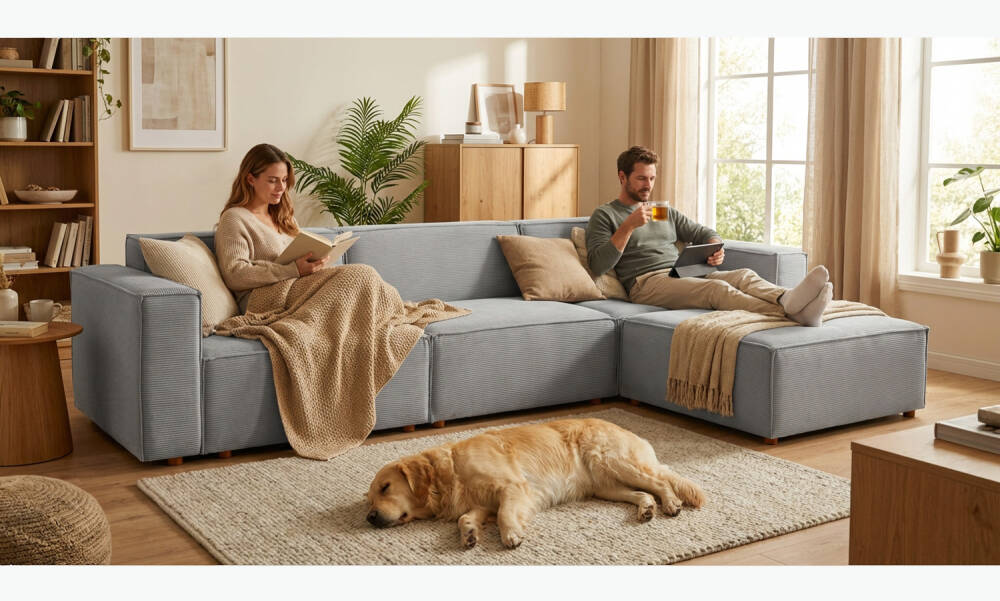 Asana 3 Tekli Puf Fitilli Kadife Gri (1)