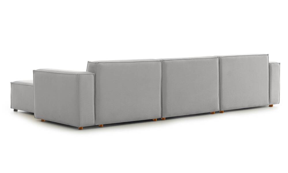 Asana 3 Tekli Puf Fitilli Kadife Gri - 7