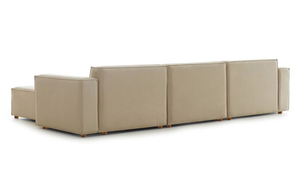 Asana 3 Tekli Puf Fitilli Kadife Krem - 7