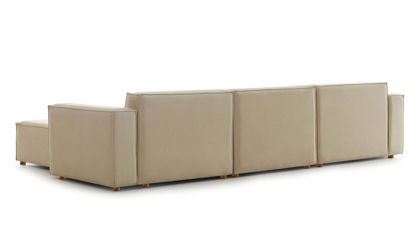 Asana 3 Tekli Puf Fitilli Kadife Krem - 7