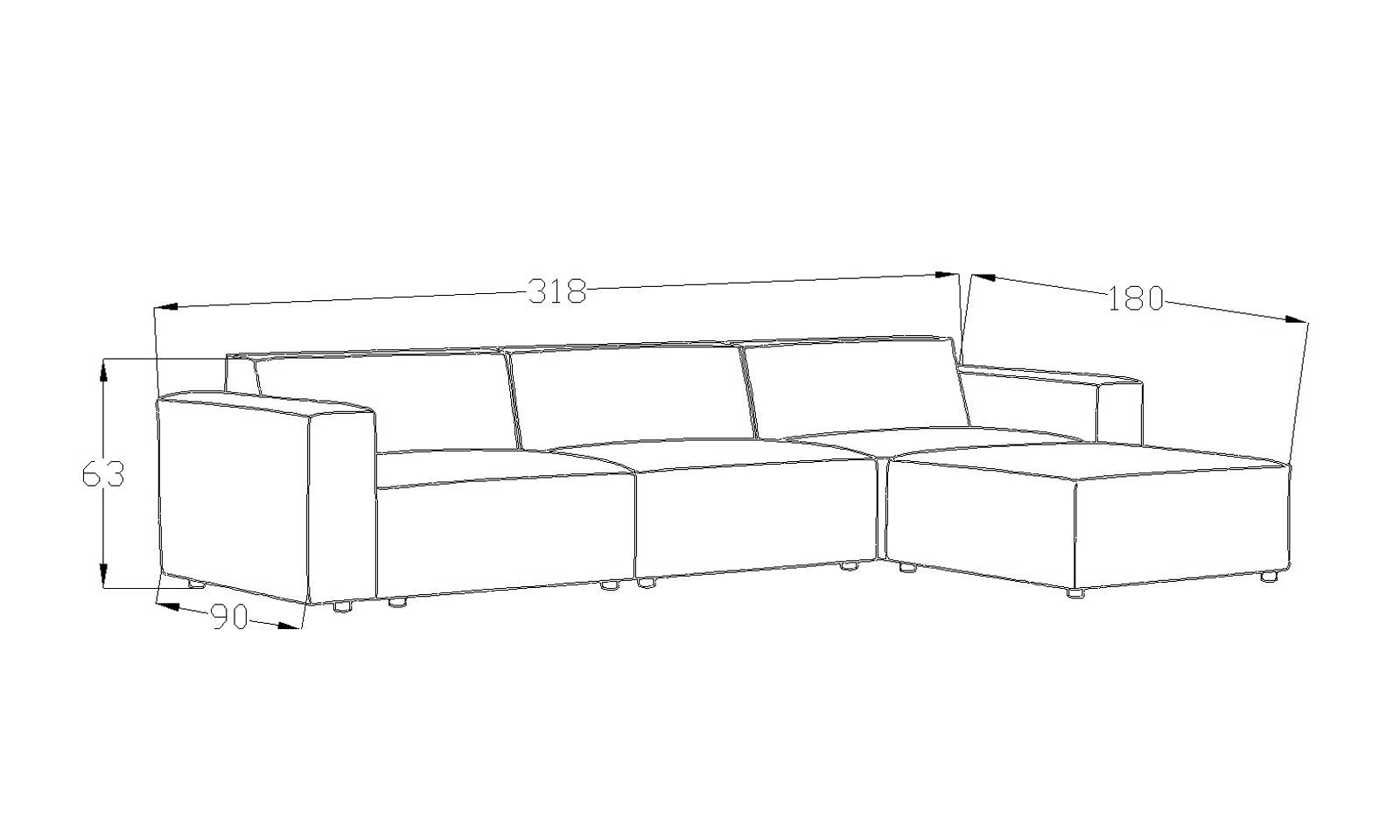 Ölçüler - Asana 3 Tekli Puf Fitilli Kadife Krem