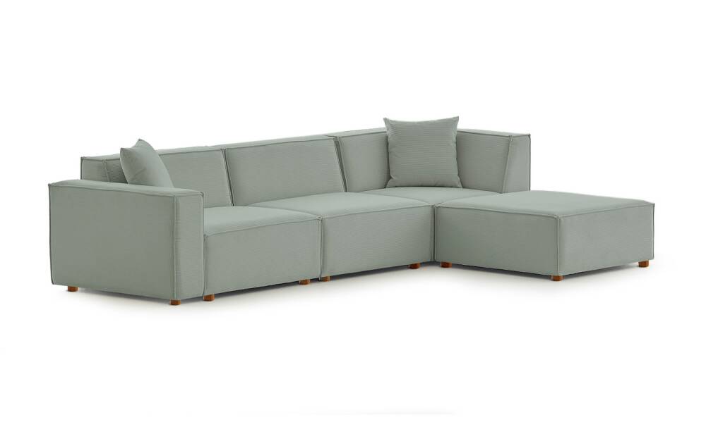 Asana 3 Tekli Puf Fitilli Kadife Pastel Mavi - 3