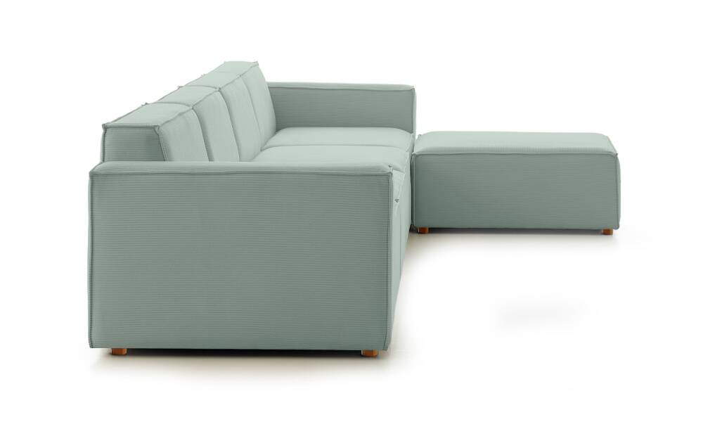 Asana 3 Tekli Puf Fitilli Kadife Pastel Mavi - 6