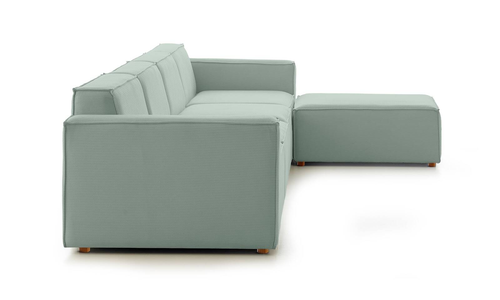 Asana 3 Tekli Puf Fitilli Kadife Pastel Mavi - 6