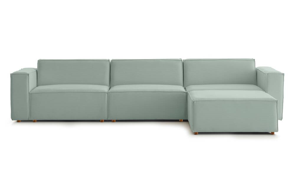 Asana 3 Tekli Puf Fitilli Kadife Pastel Mavi