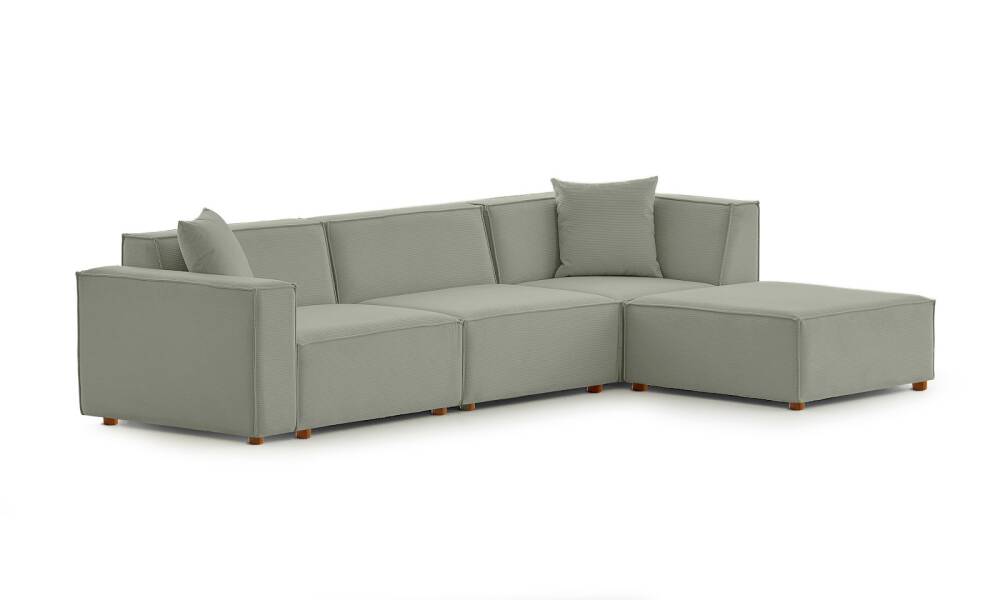 Asana 3 Tekli Puf Fitilli Kadife Su Yeşili - 3