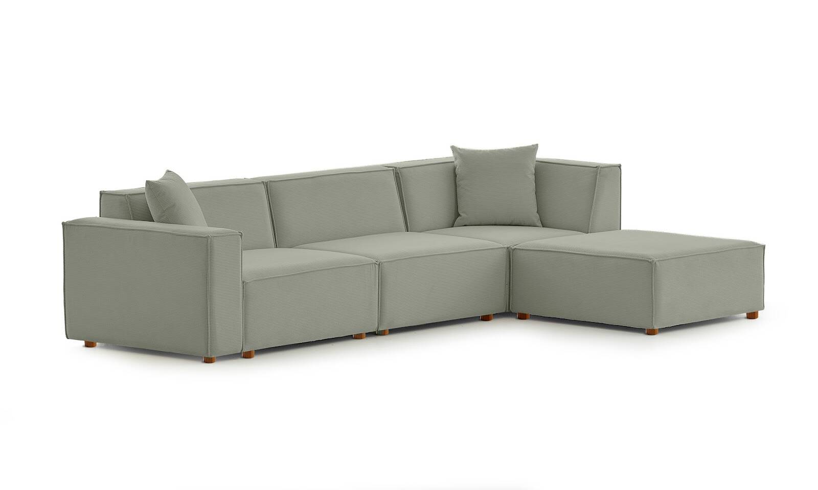 Asana 3 Tekli Puf Fitilli Kadife Su Yeşili - 3